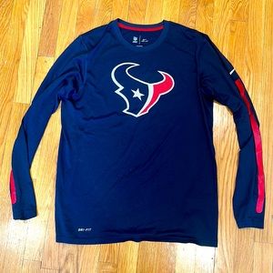 Nike Men’s Houston Texans Long Sleeve Dri Fit Size Medium
